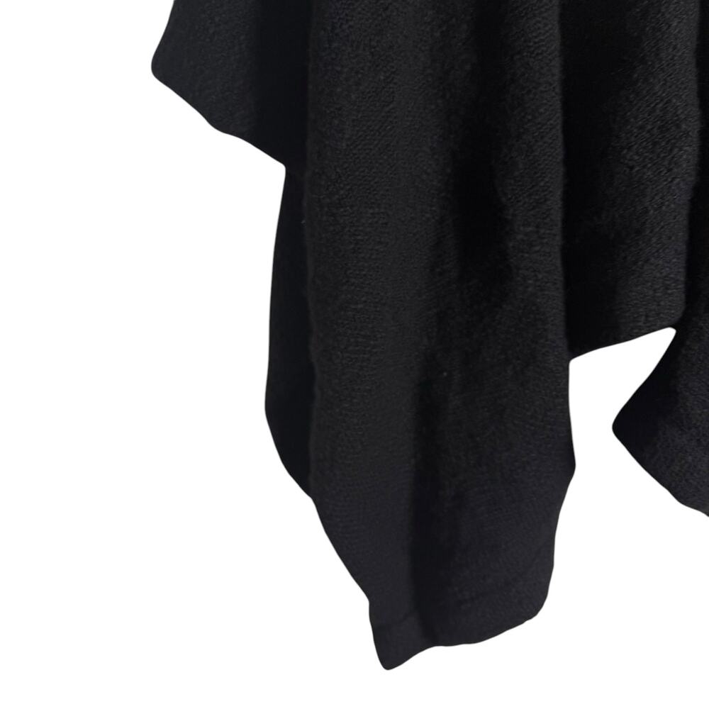 Elk Black Chale Wool Oversized Wrap Poncho Sweater - Picture 8 of 13